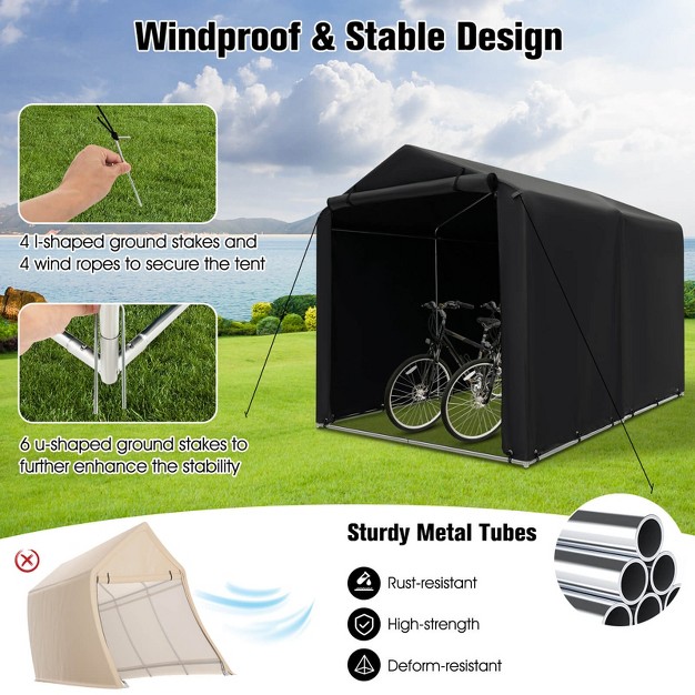 Costway 7 X 5 2 x27 Heavy Duty Storage Shelter Outdoor Bike Storage Tent With Waterproof Cover