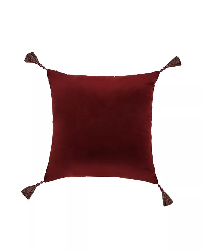 Five Queens Court Bordeaux Embellished Decorative Pillow， 18