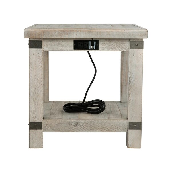 Carynhurst Casual Rectangular End Table White Wash Gray