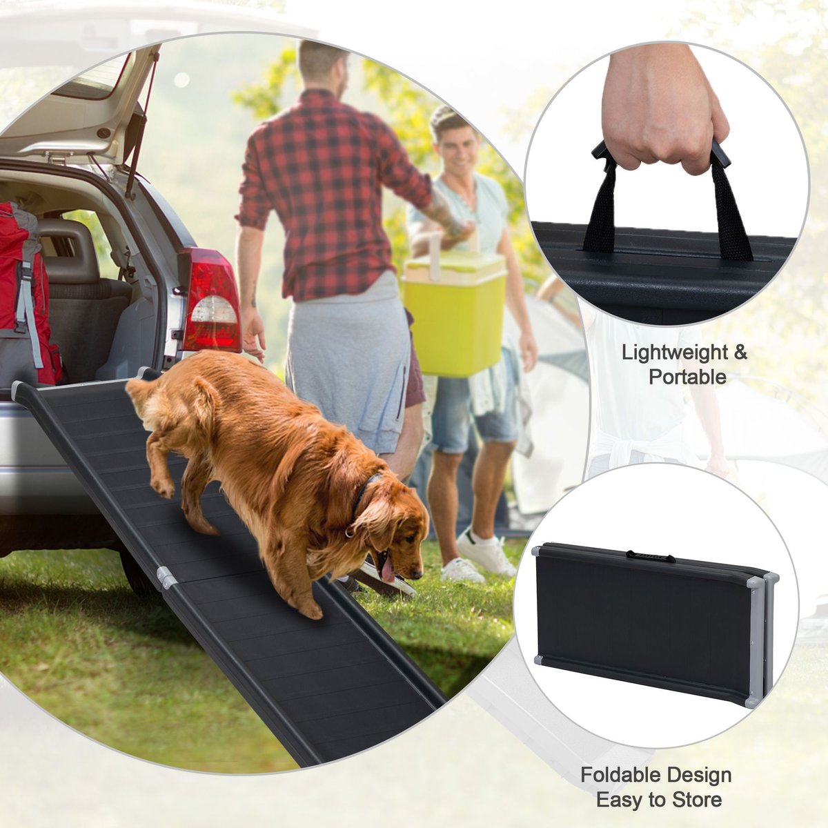 Coziwow by Jaxpety Heavy Duty Foldable Dog Car Ramp， 63-in