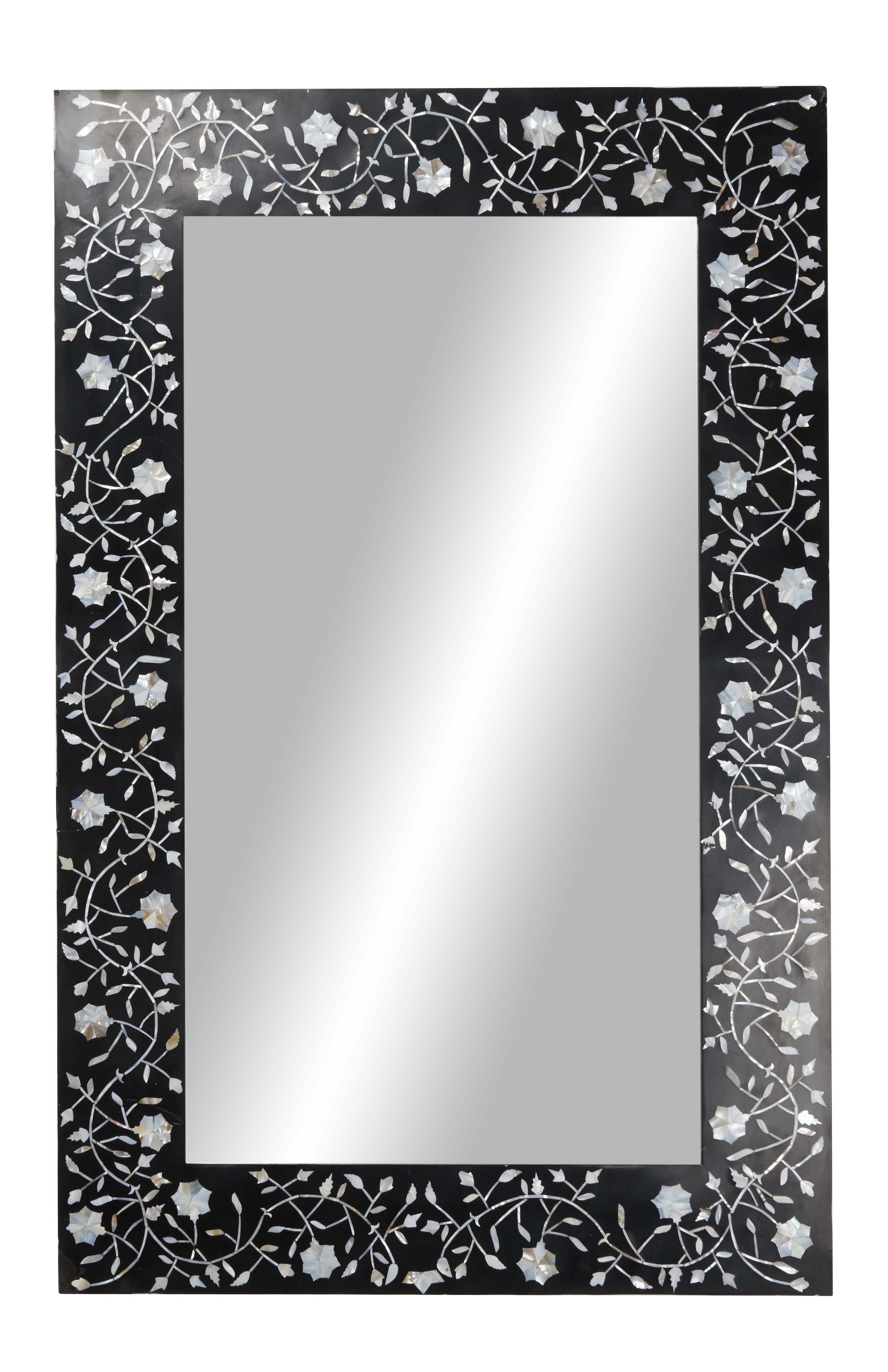 Black Wood Wall Mirror 47 x 30