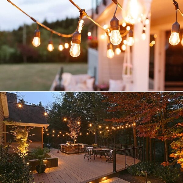 Banord LED 48 Foot 2 Watt String Lights，17 Shatterproof Bulbs for Outdoor Use