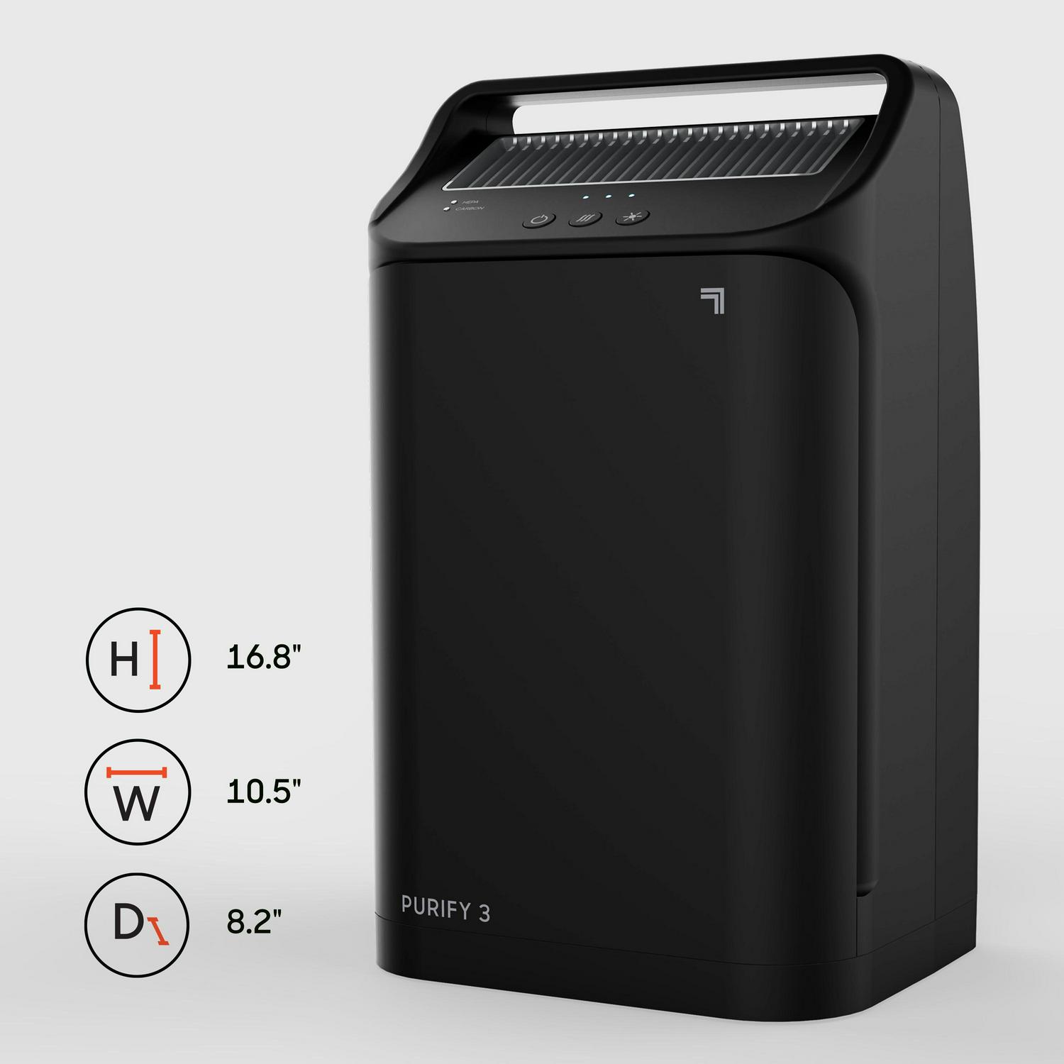 Sharper Image True HEPA Air Purifier， Covers up to 125 Sq. feet 3 Speed Settings， Black