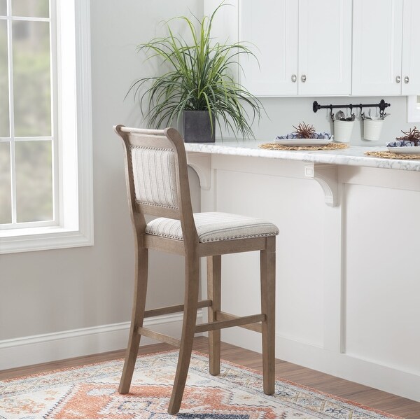 Emmy Full Back Wood Bar Stool， 30