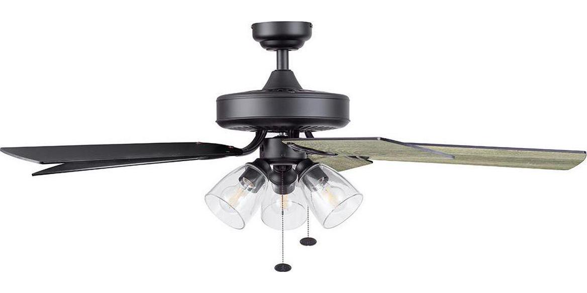 Better Homes and Gardens 52 5 Blade Matte Black Ceiling Fan with 3 Lights