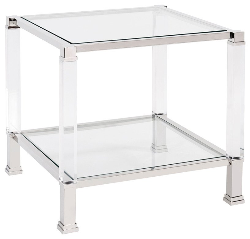 HOWARD ELLIOTT CLARE Side Table Polished Acrylic Tempered Glass   Side Tables And End Tables   by Howard Elliott Collection  Houzz