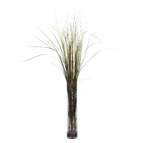 Grass and Bamboo w/Cylinder Silk Plant