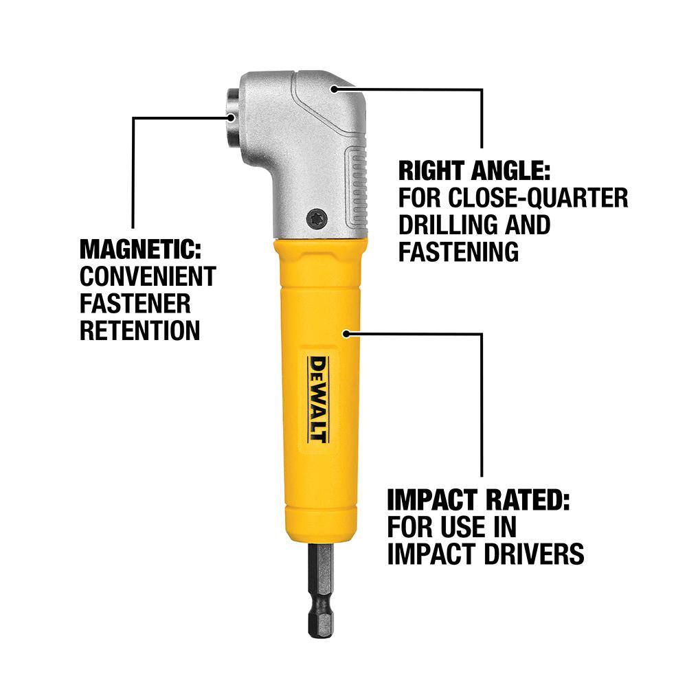 DW 20V MAX XR Cordless Brushless 3-Speed 14 in. Impact Driver Kit and MAXFIT Right Angle Magnetic Attachment DCF887P1WRA60