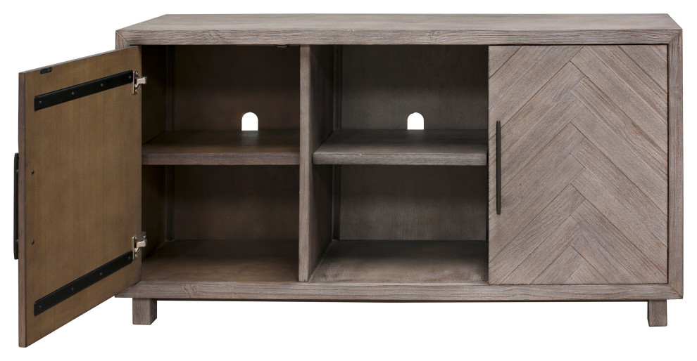 60 quotTV Console  Entertainment Stand  Wood Accent Cabinet  Fully Assembled  Gray   Transitional   Entertainment Centers And Tv Stands   by Martin Furniture  Houzz