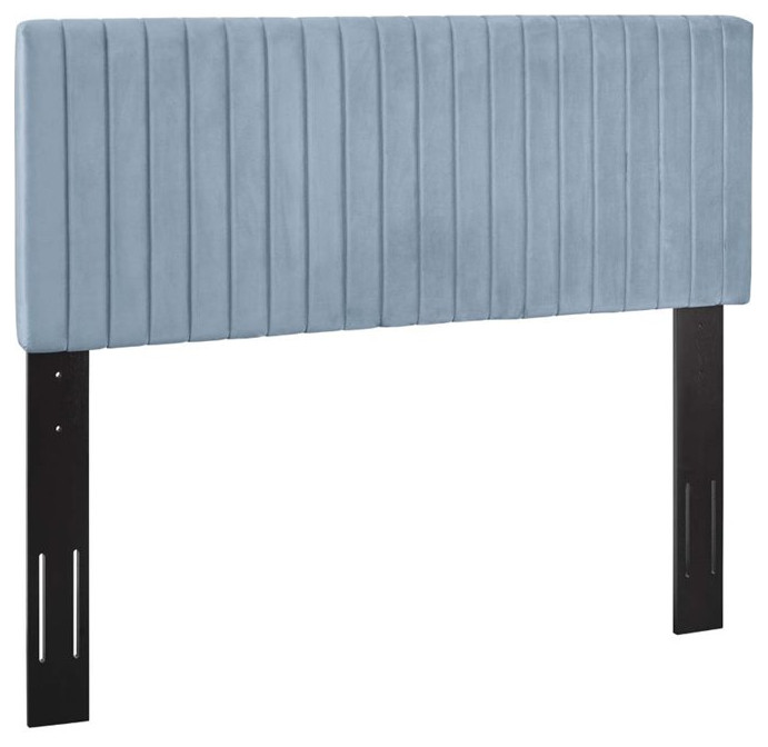 Modway Keira Velvet King California King Headboard in Light Blue   Transitional   Headboards   by Homesquare  Houzz