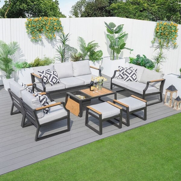 Moda 7piece Outdoor Steel Sofa Set with Ice Bucket Table