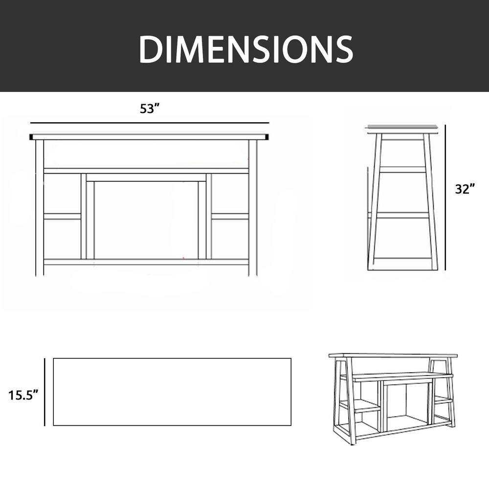 Hanover Industrial Chic 53.1 in. W Freestanding Electric Fireplace TV Stand in Walnut with Charred Log Display FS5332-1BWLL1