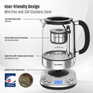 Razorri Electric Tea Maker 1.7L with Automatic Infuser for Tea Brewing Stainless Steel PTK17A