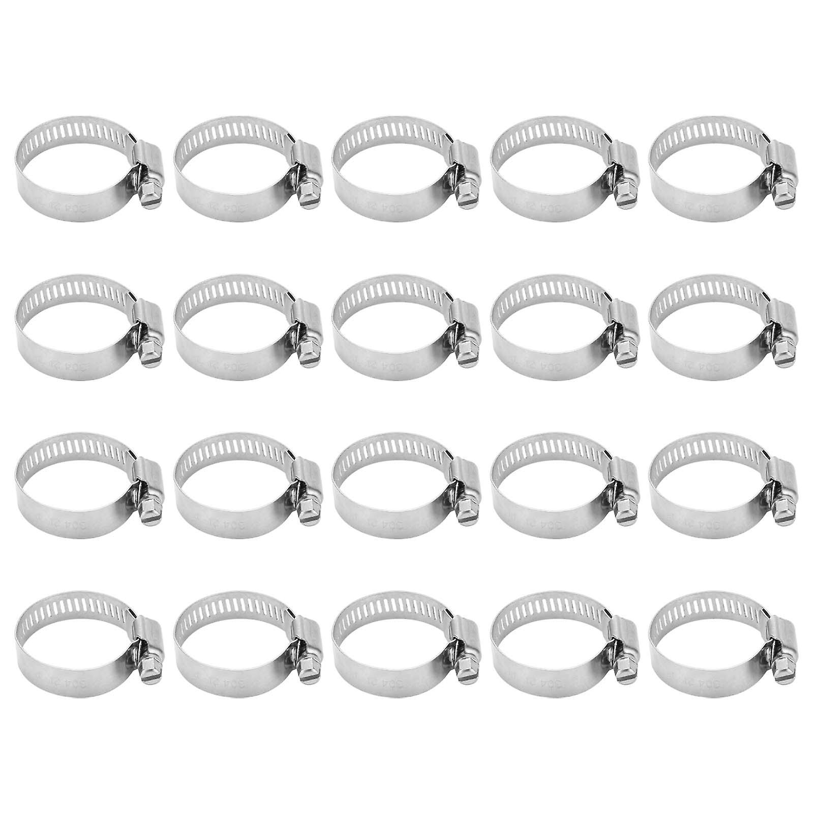 20Pcs Hose Pipe Clips Clamp Inner Slot Outer Hex 304 Stainless Steel Fastener Hardware