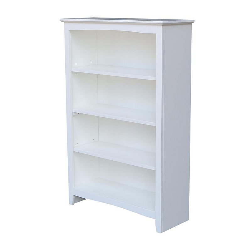 International Concepts Shaker White 4-Shelf Bookcase