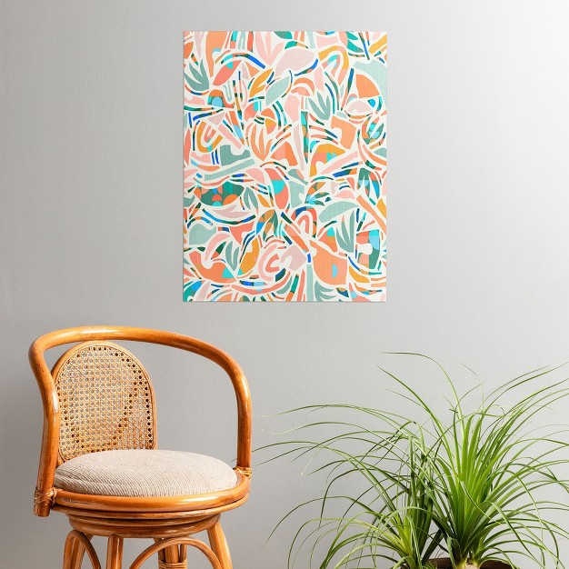 Evamatise Tropical Cutout Shapes In Mint Poster Society6