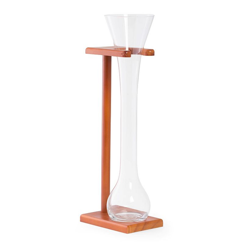 Bey-Berk Half Yard Glass With Wooden Stand 24-oz.