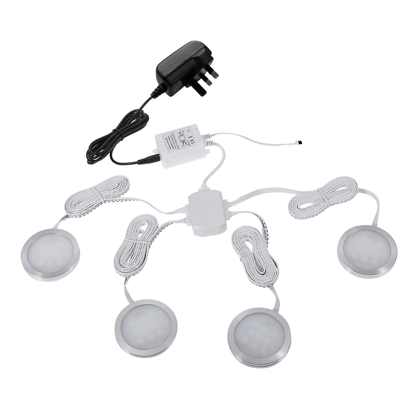 4 Pcs Cabinet Lamp， 4in1 Splitter， Adapter ，4 Pairs Pcs Sticker， Ir Remote Control， Ir Controller，8 Pcs Screws， Instruction