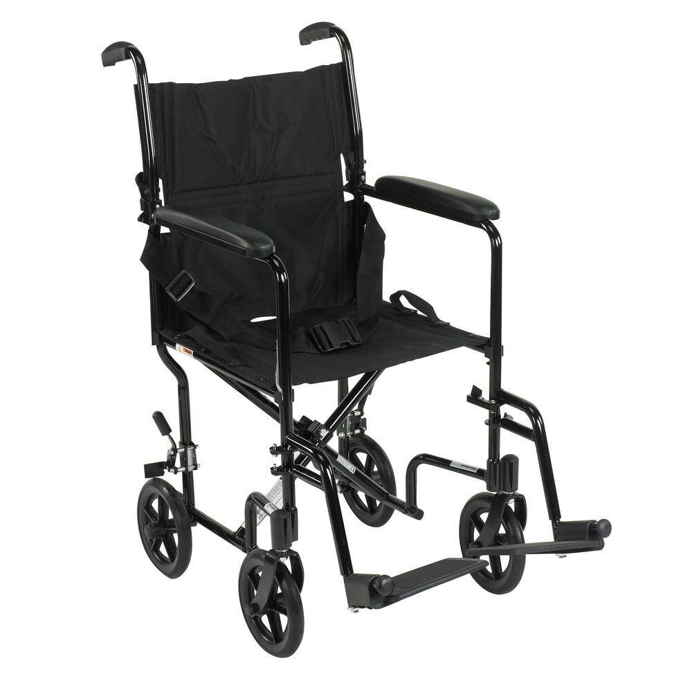 Drive Medical Lightweight Transport Wheelchair in Black atc19-bk