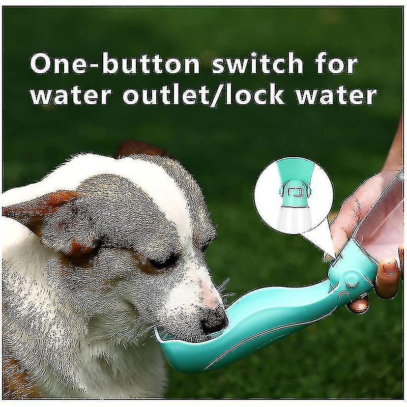 Dog Water Bottle， 3-in-1 Portable Travel Drinking Bottle 260 Ml And Dry Food Bottle Compartment， Dog