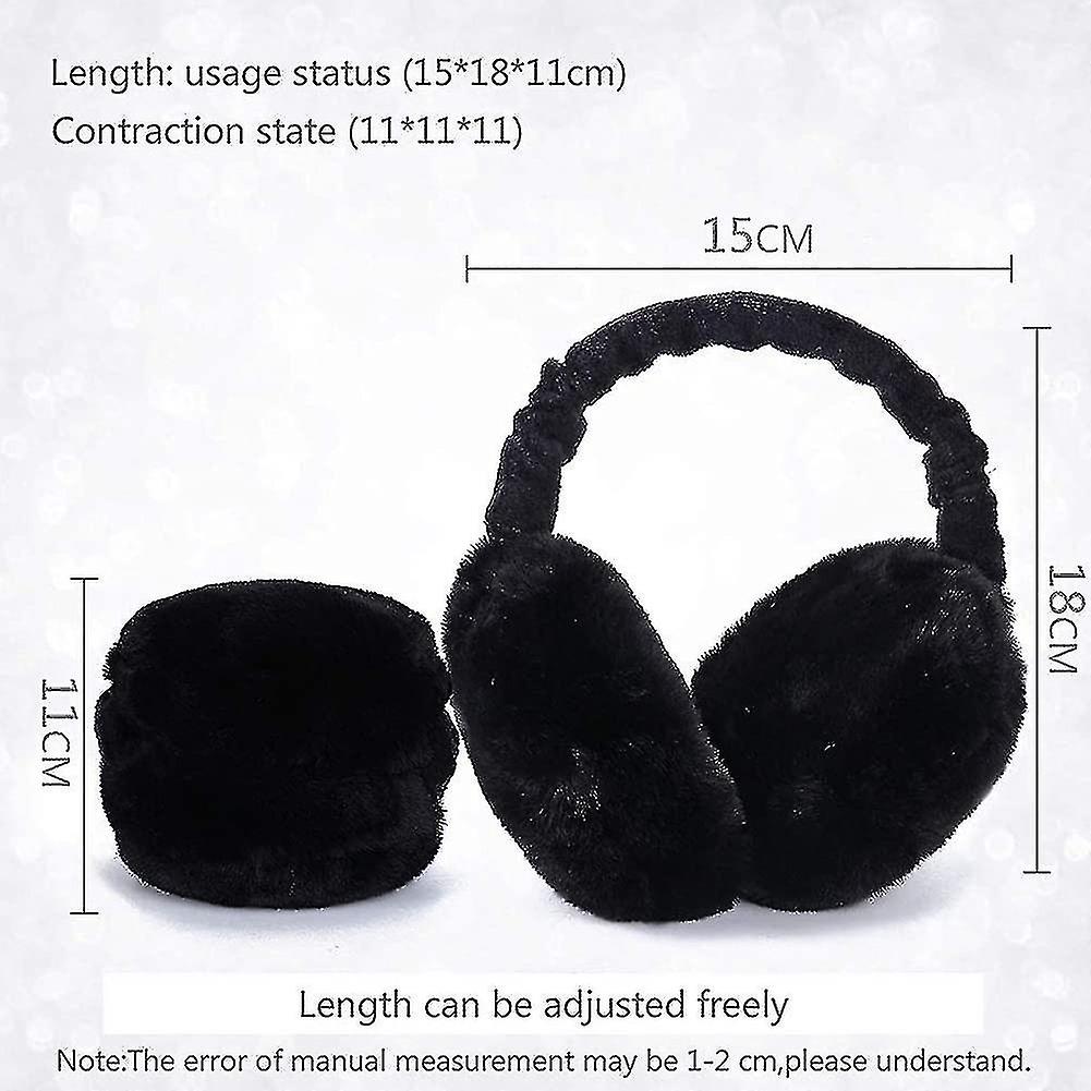 Women Earmuffs - 1/2 Piece Winter Ear Muffs Adjustable Faux Fur Ear Warmer Warm