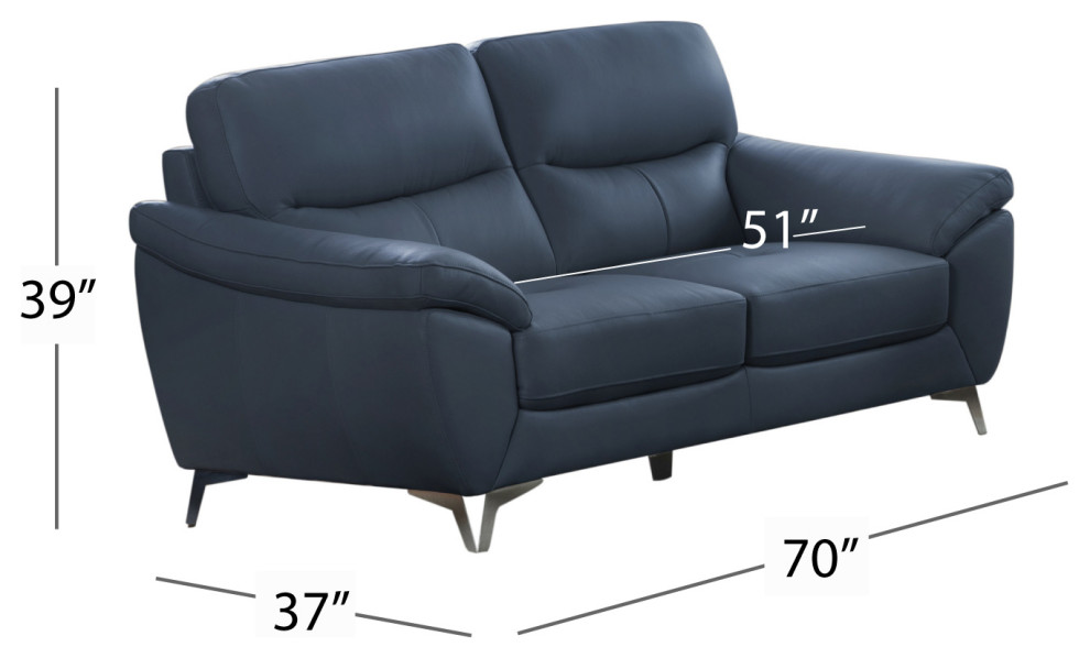 Candace Top Grain Leather Loveseat   Midcentury   Loveseats   by Abbyson Living  Houzz