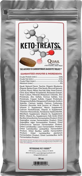 Ketogenic Pet Food Keto Quail Dog and Cat Treats