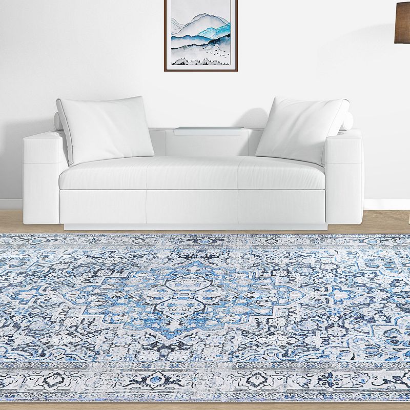 Superior Geometric Floral Medallion Indoor Area Rug