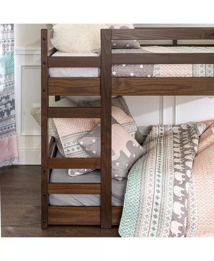 Walker Edison Low Wood Twin Bunk Bed