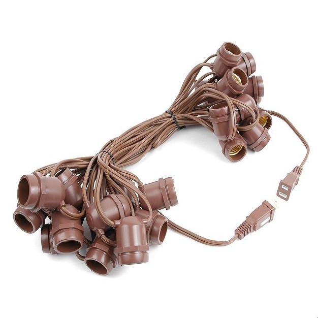 Novelty Lights Edison Outdoor String Lights With 25 In line Sockets Brown Wire 37 5 Feet