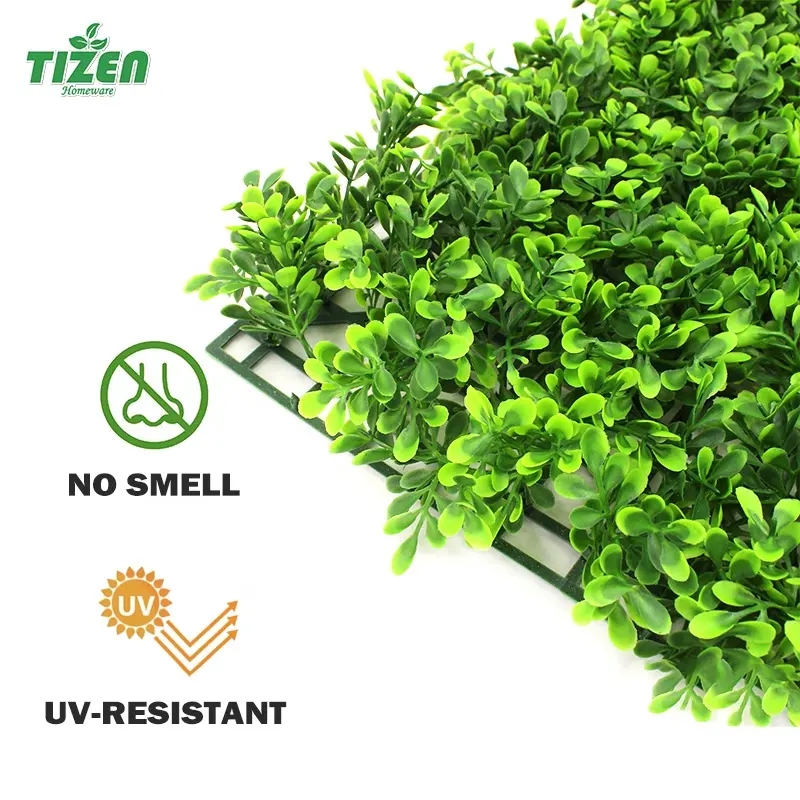 Tizen Factory supply outdoor decoration hedge boxwood Backdrops panel Artificial green plants grass wall