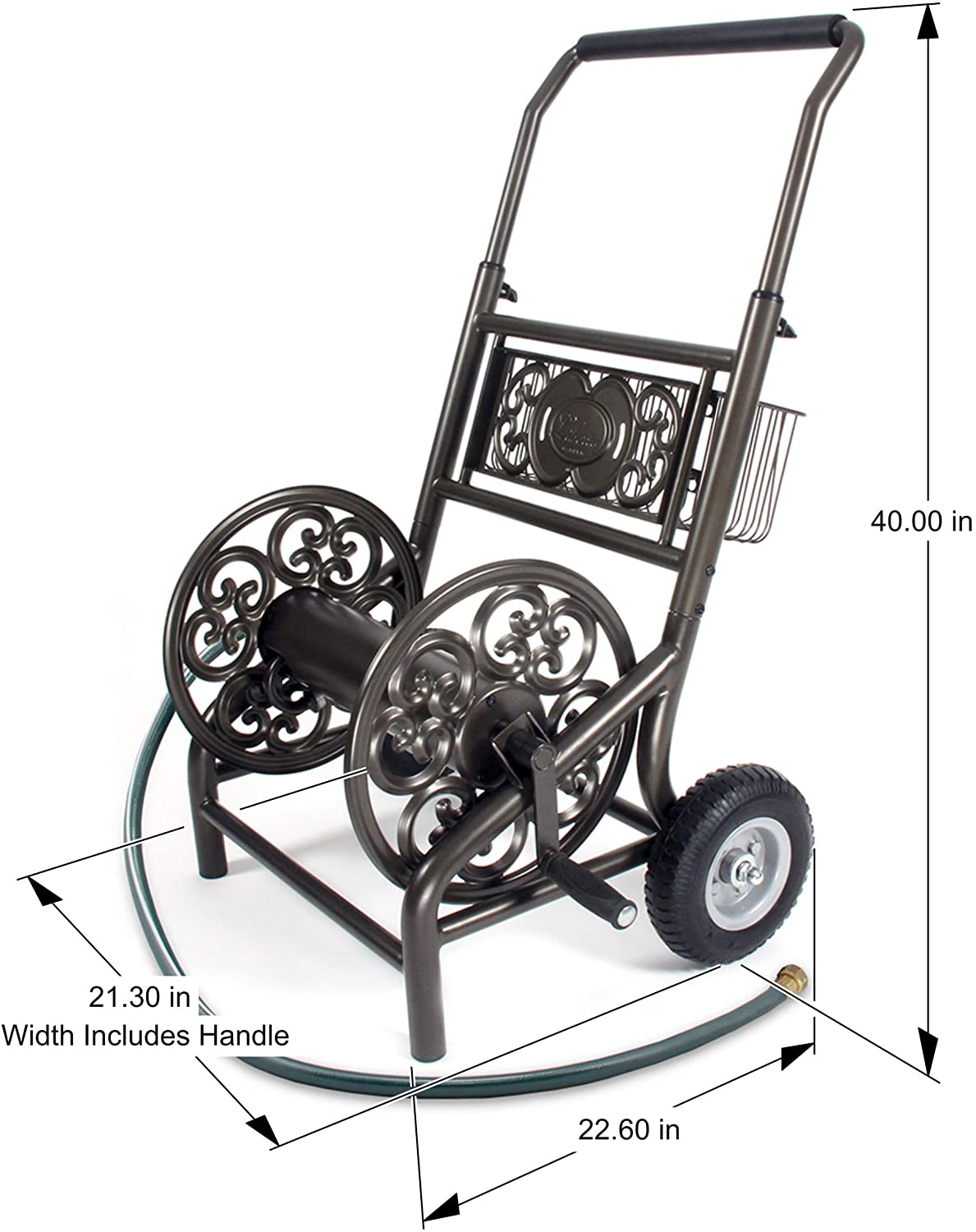 Liberty Garden 200' Decorative 2 Wheel Hose Reel Cart