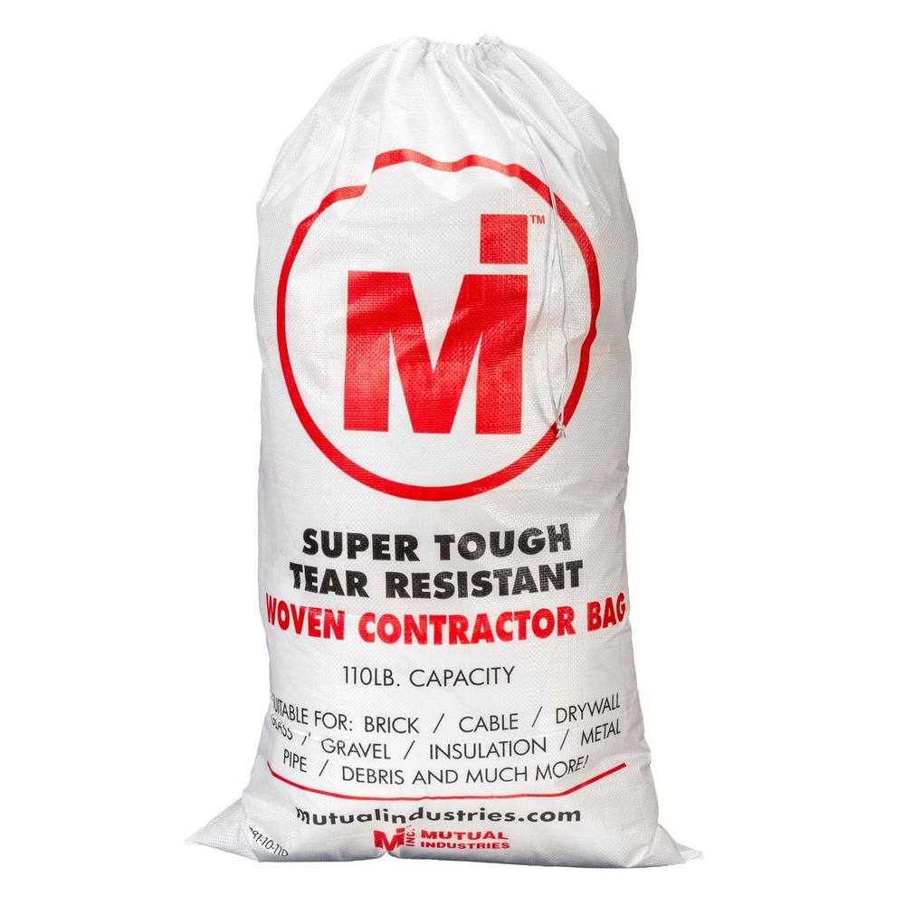 Mutual Industries 42 Gal. Contractor White Woven Reinforced Trash Bags with Drawstring Closure (20 CountBox) 14981-10-110