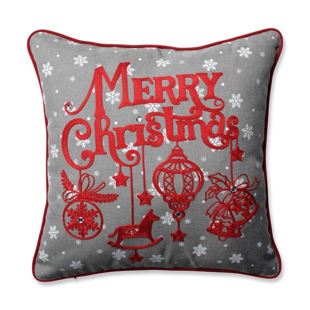 X16 5 quot Snowy Christmas Square Throw Pillow Red gray Pillow Perfect