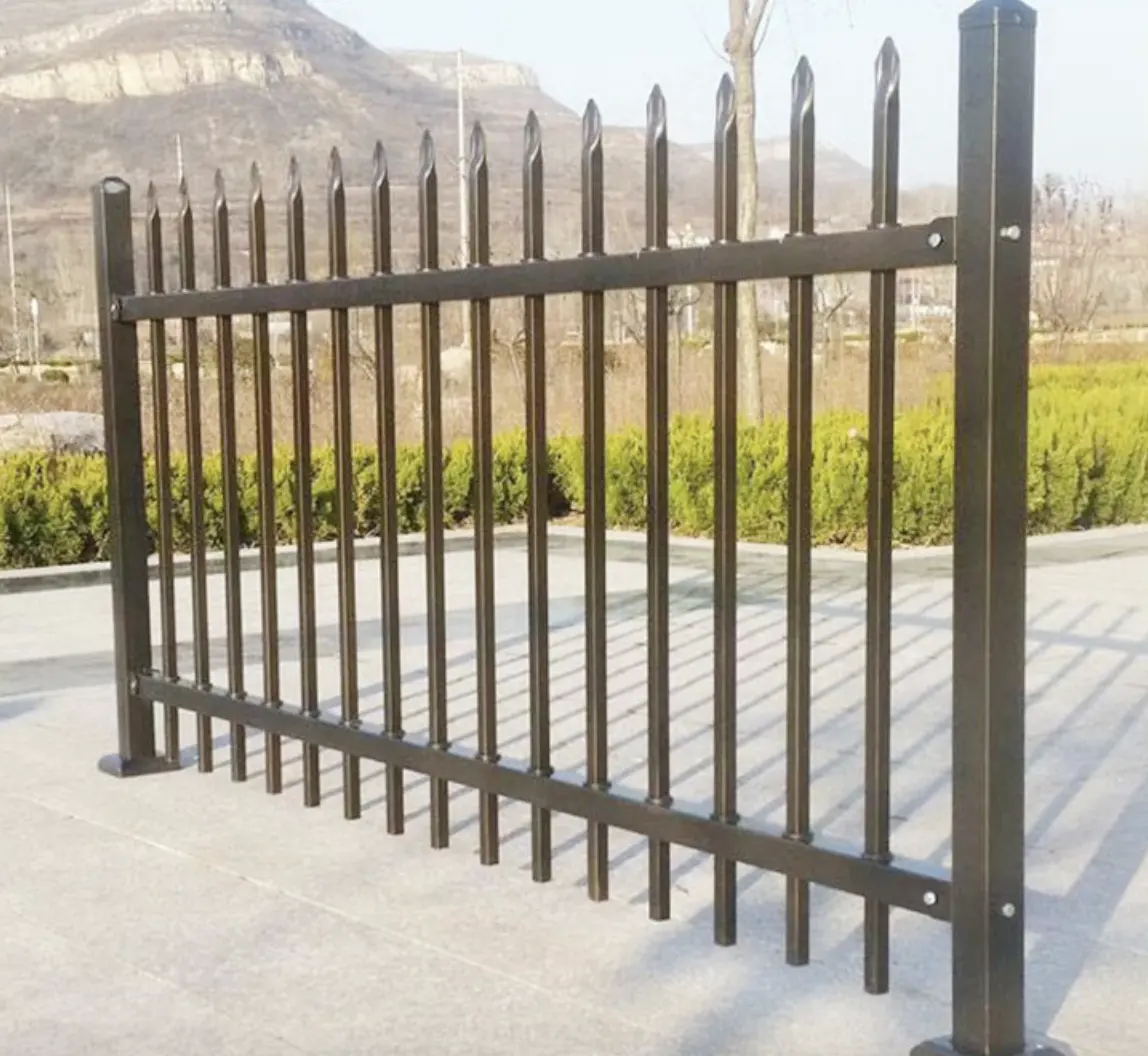 Supply Modern design Cheap Wrought Iron Fence Panel Black Galvanized Steel Fence Garden Aluminum fence