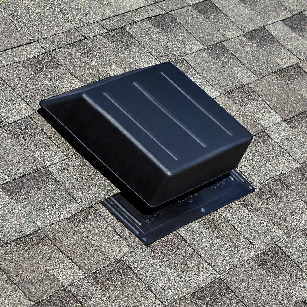 Master Flow 65 sq. in. NFA Black Resin High Impact Slant Back Roof Louver Static Vent (Carton of 6) IR65BL-6