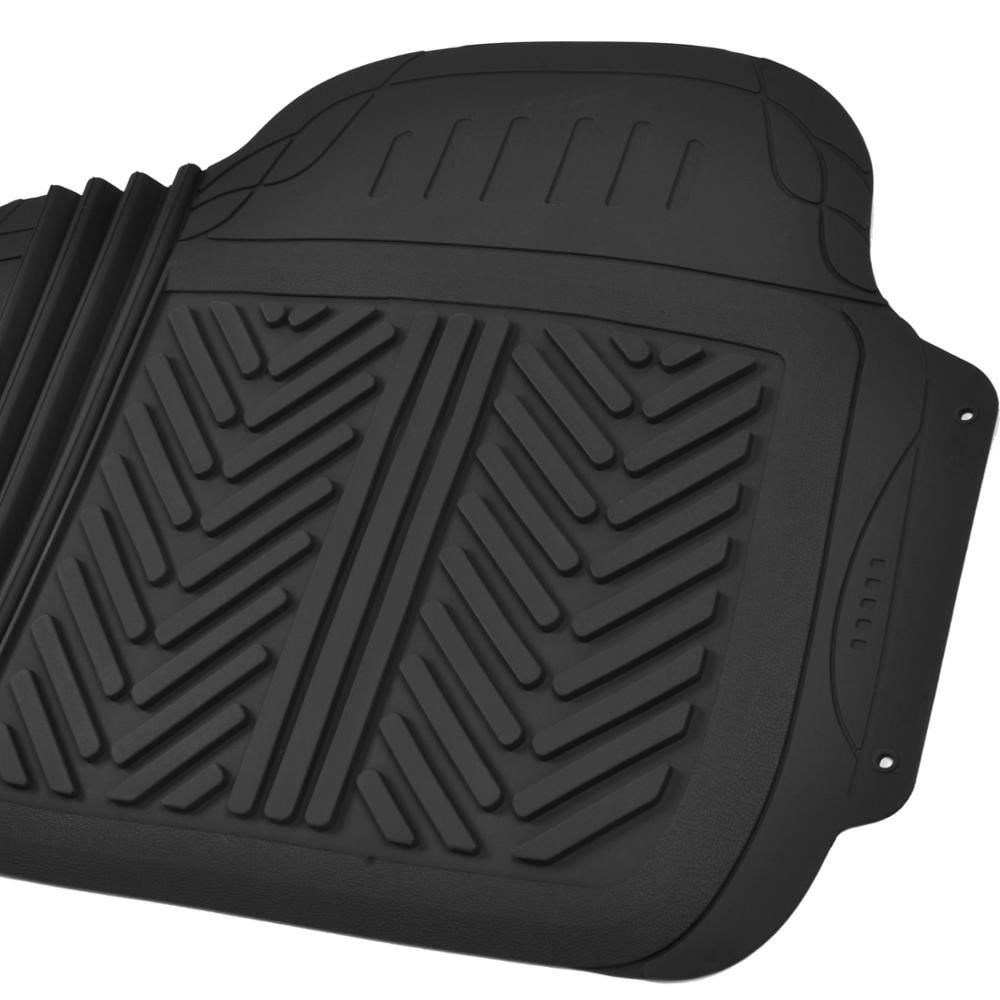 Motor Trend FlexTough Heavy Duty Rubber Car Floor Mats， 100% Odorless and All Weather