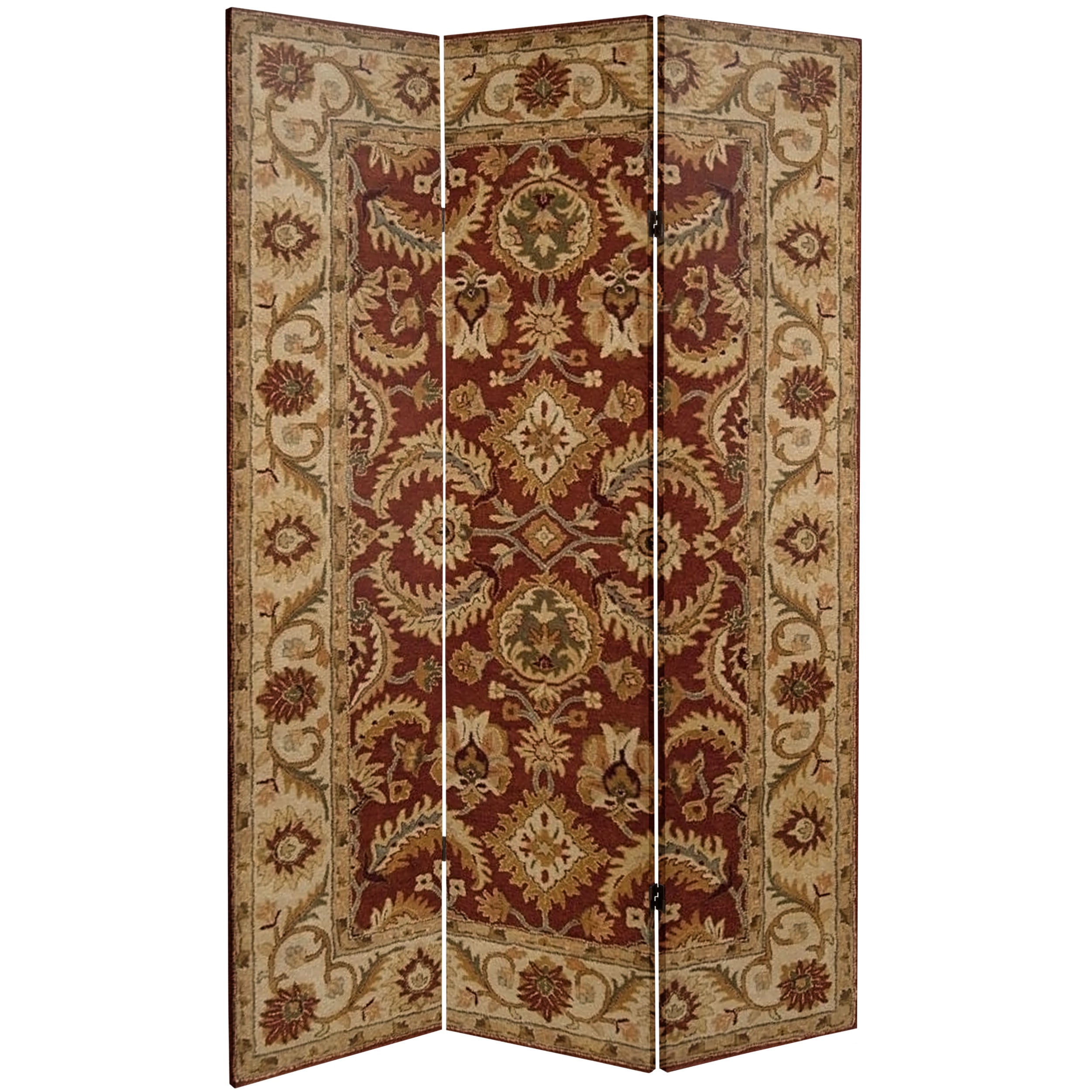 Oriental Furniture 6 Ft tall Double Sided Magic Carpet Canvas Room Divider, 3 panel, rug design, printed on canvas