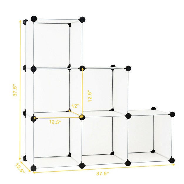 Costway 6 Cube Storage Organizer Plastic Organizer Units W Steel Frame