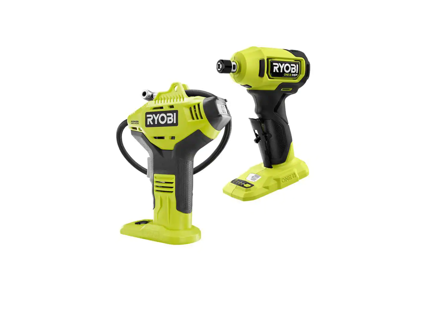 RYOBI PSBDG01B-P737D ONE+ 18V Cordless 2-Tool Combo Kit w/ ONE+ HP Brushless Compact Right Angle Die Grinder and Cordless Inflator (Tools Only)