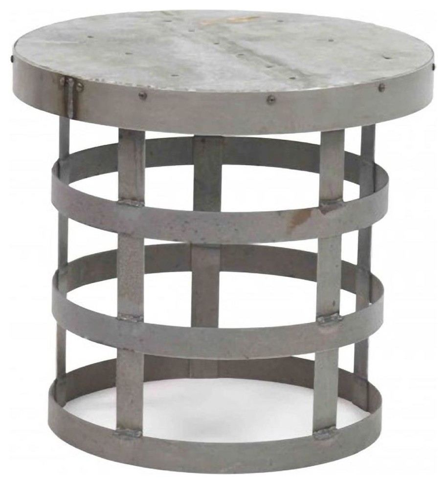 Coffee Table Cocktail Oyster Gray Galvanized Tin Cold Rolled Ste   Industrial   Coffee Tables   by EuroLuxHome  Houzz