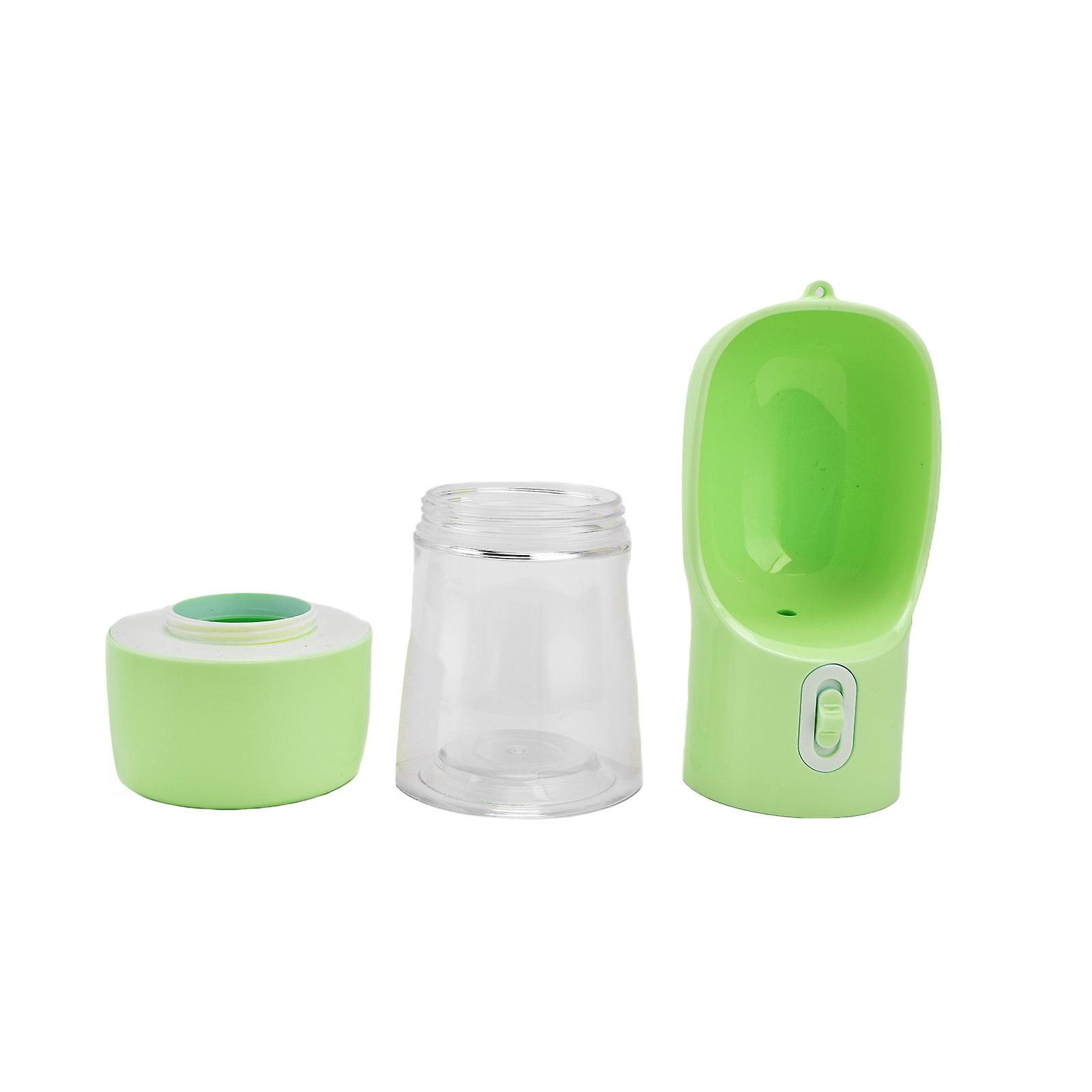 2 In 1 Pet Water Bottle Portable Anti Leakage Dog Food Bottler For Outdoor Travelinggreen