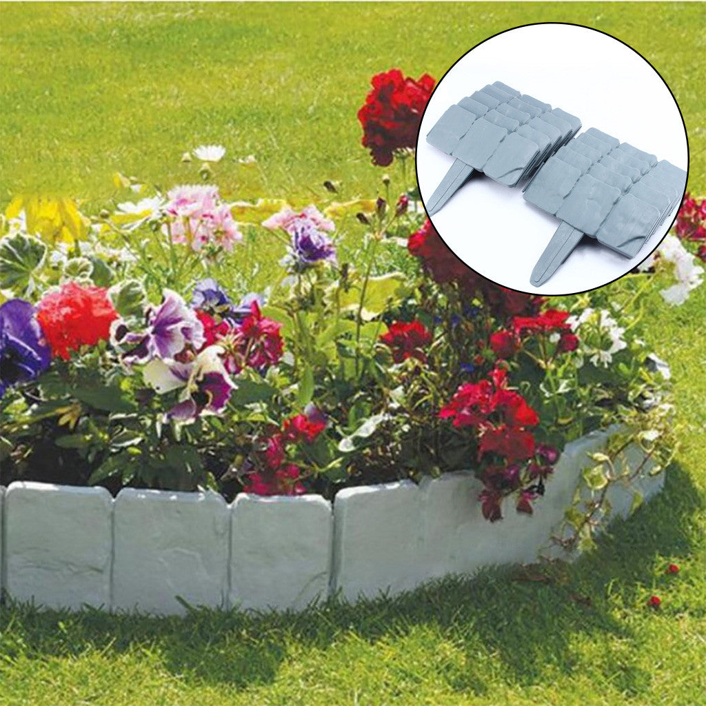 Lovehome Home Garden Border Edging Plastic Fence Stone Lawn Yard Flower Bed Outdoor