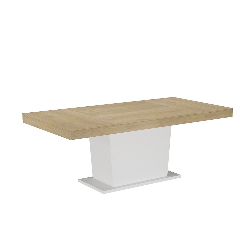 White Solid Wooden Base Rectangular Dinner Table for Dining Room   78.7\