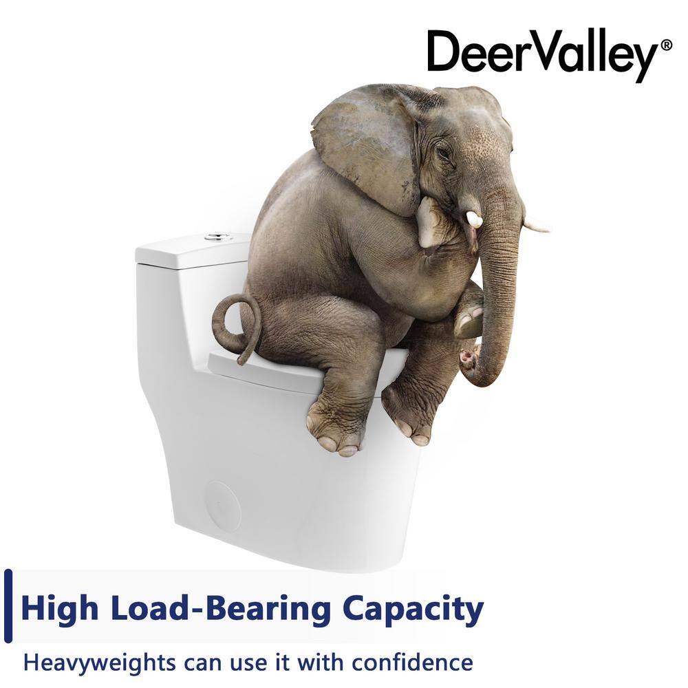 DEERVALLEY Prism 1-Piece 0.81.28 GPF Dual Flush Elongated Toilet in White Seat Included DV-1F52636