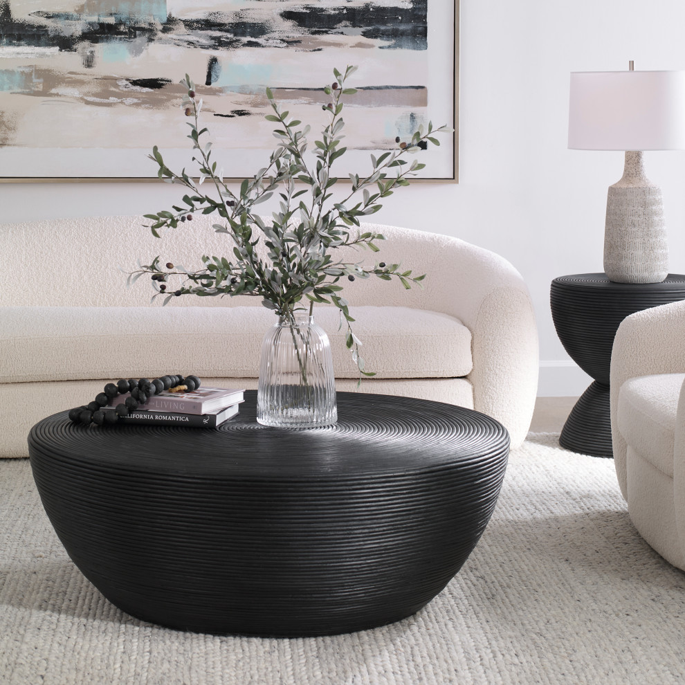 Bongo Black Rattan Coffee Table   Tropical   Coffee Tables   by Ownax  Houzz