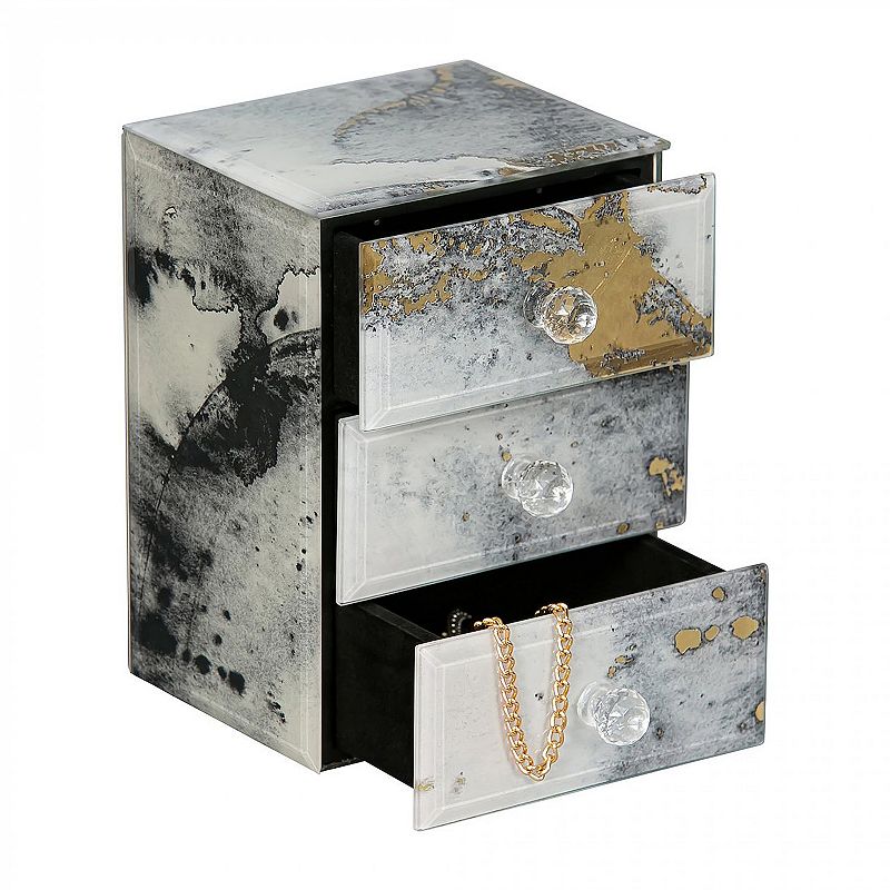 Mele and Co. Maura Marbled Gray Glass Jewelry Box