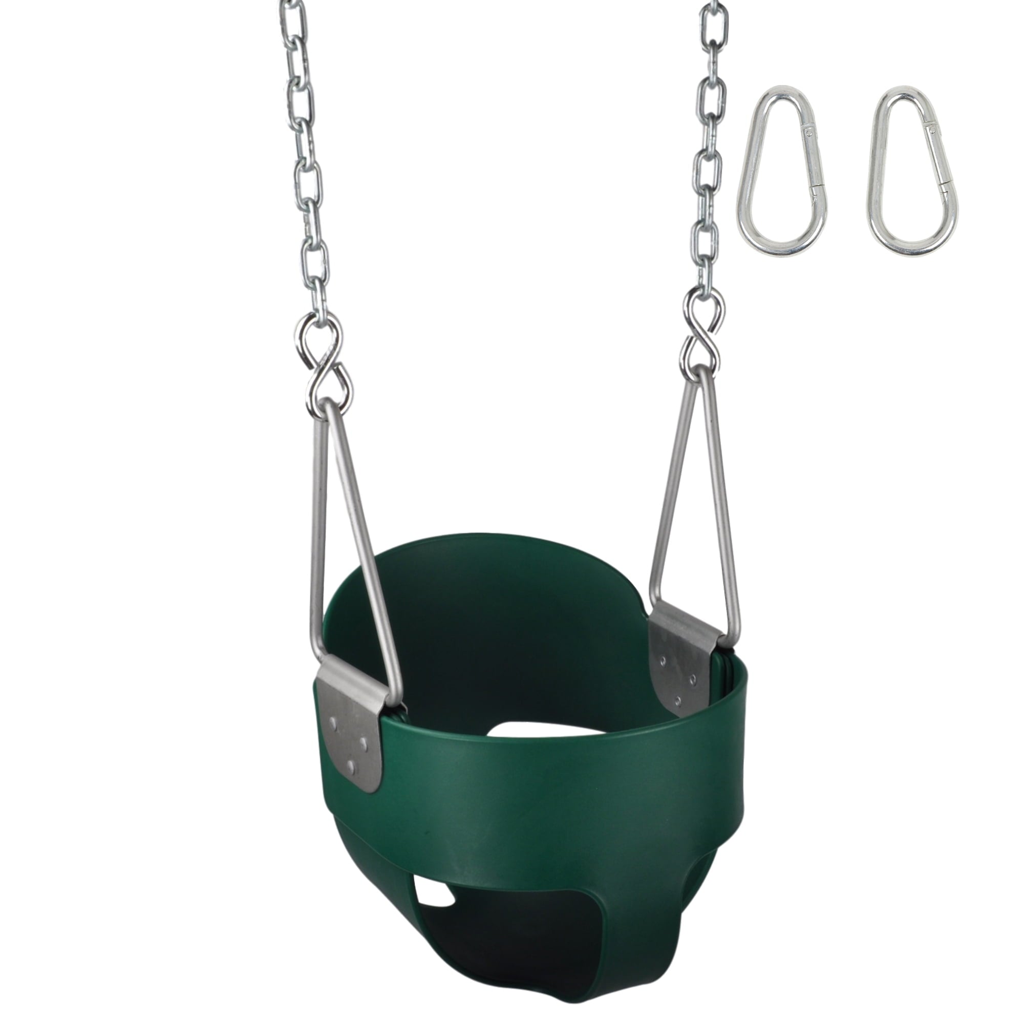 Swing Set Stuff Inc. Highback Full Bucket with 5.5 Ft. Uncoated Chains (Green)