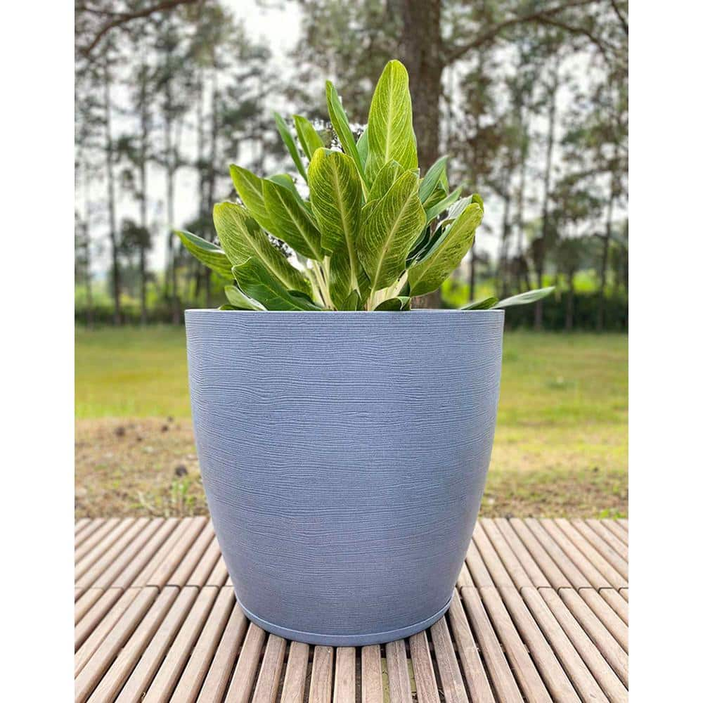 FLORIDIS Amsterdan XX-Large Dark Grey Plastic Resin Indoor and Outdoor Planter Bowl 10.16.0564