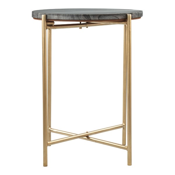 David Side Table Gray and Gold